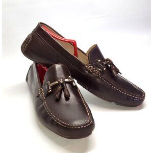 Mike Konos Men's Dark Brown Leather Loafers  Handcrafted Size 10M 1332